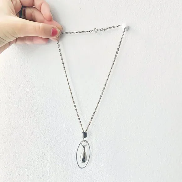 Handmade Silver Drop Necklace - Picture 4 of 5